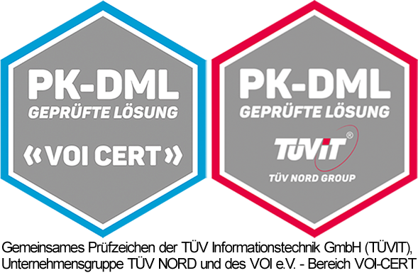TÜV IT / VOI Siegel - PK-DML ready